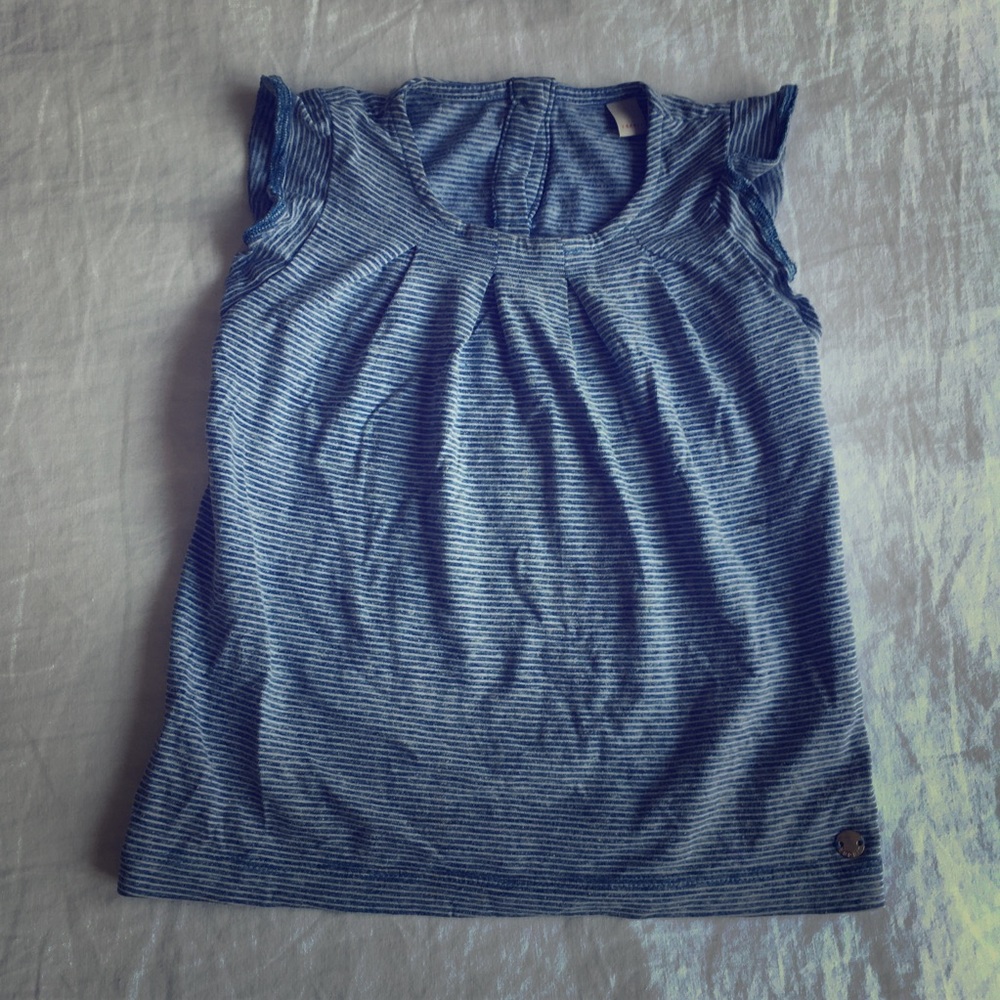 Esprit 2-3T Blue w/ White Stripe cap sleeve Top